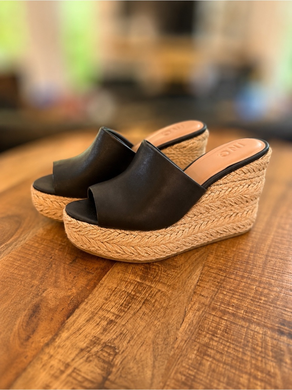 I.N.C. International Concepts Cicily Espadrille Wedge Sandals in Black, Size 9.5 - Picture 4 of 6
